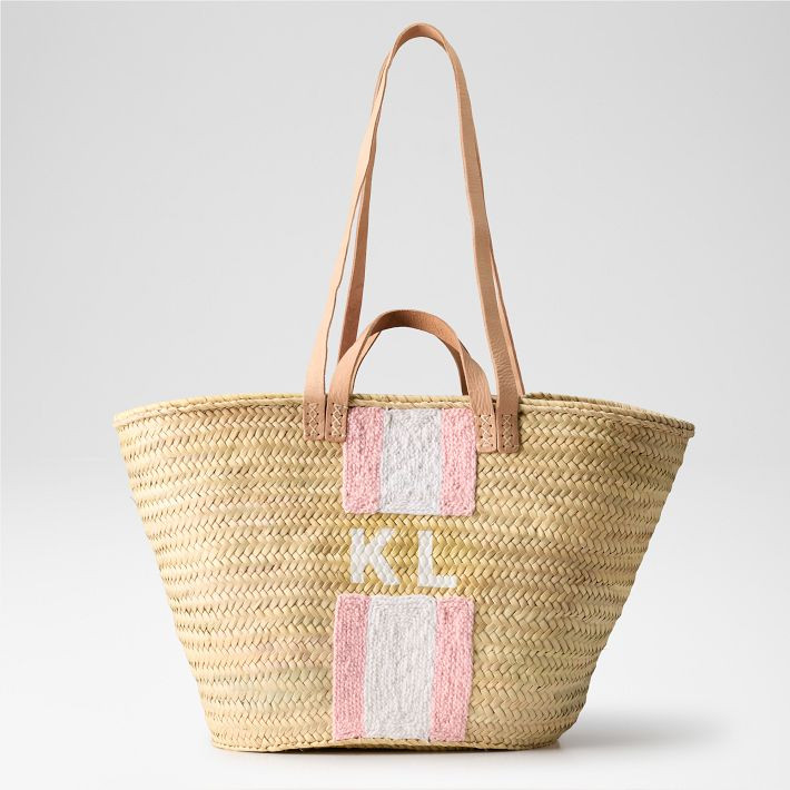 Hand Painted Straw Beach Bag | Mark and Graham