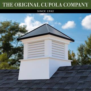 Good Directions Manchester 18 in. Square x 22 in. H Vinyl Cupola with Black Aluminum Roof 2118MVB... | The Home Depot