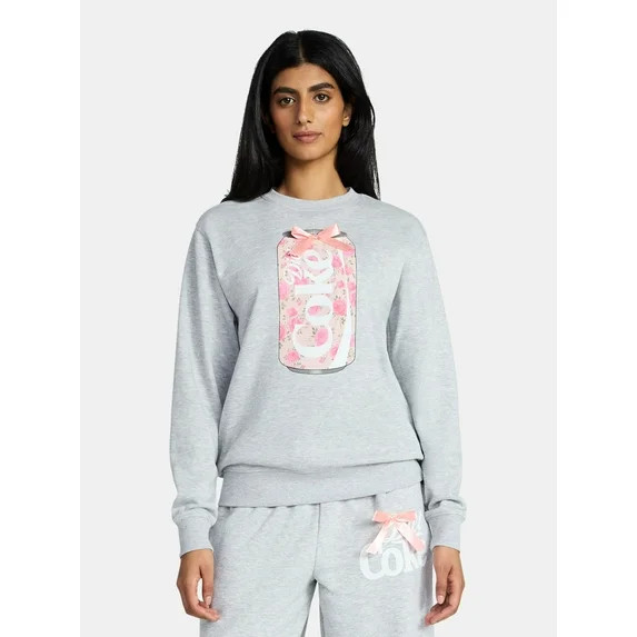 Coca-Cola Women's Diet Coke Floral Graphic Crewneck Sweatshirt, Sizes XXS-XXL | Walmart (US)