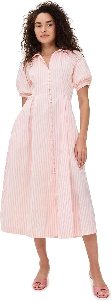 English Factory Women's Seersucker Striped Midi Dress | Amazon (US)