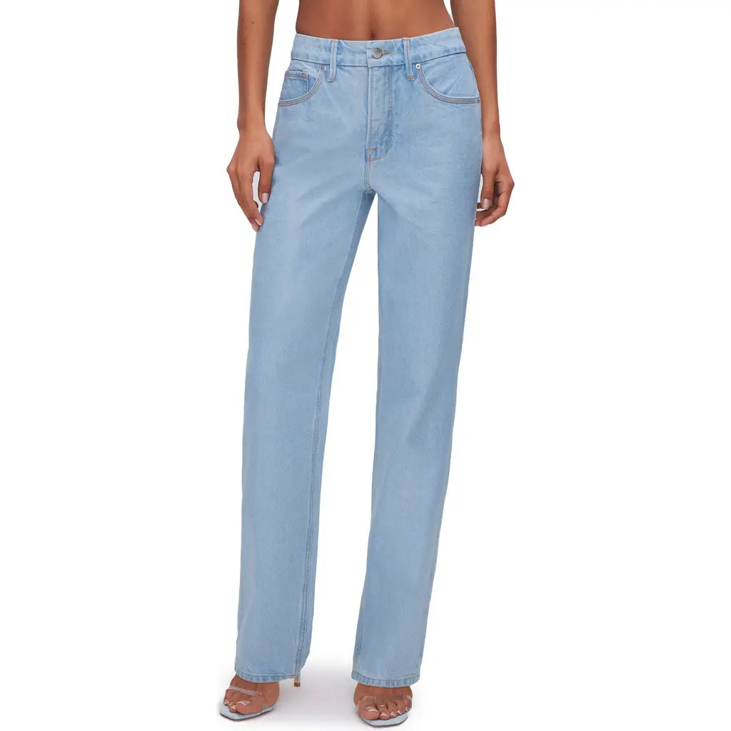 Good American Good '90s High Waist Straight Leg Jeans in Indigo498 at Nordstrom Rack, Size 15 | Nordstrom Rack