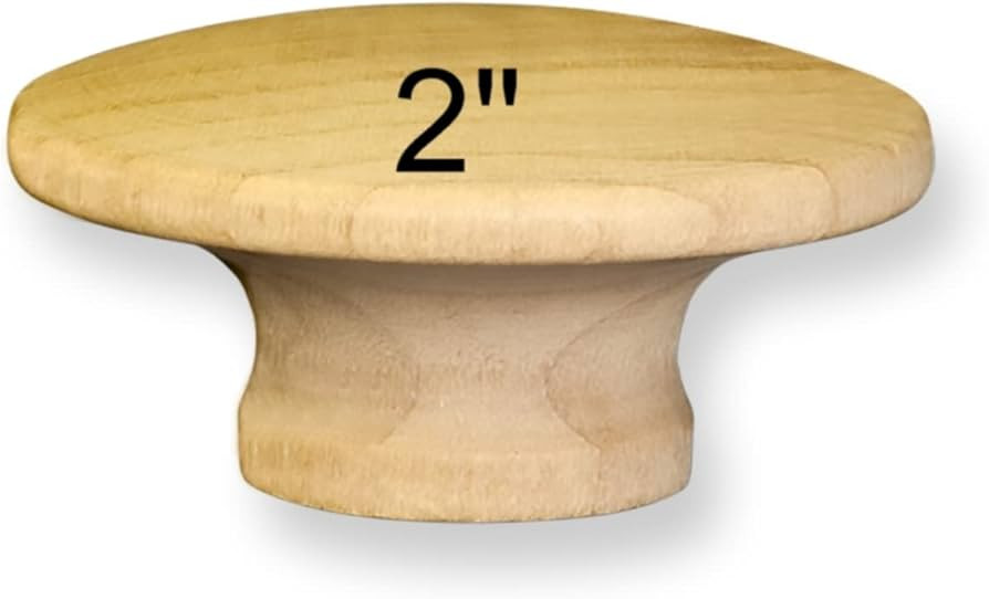 10 Pcs - 2" Round Wood Drawer Knob - Birch Cabinet Knob Pulls - Unfinished Mushroom Style Knobs f... | Amazon (US)