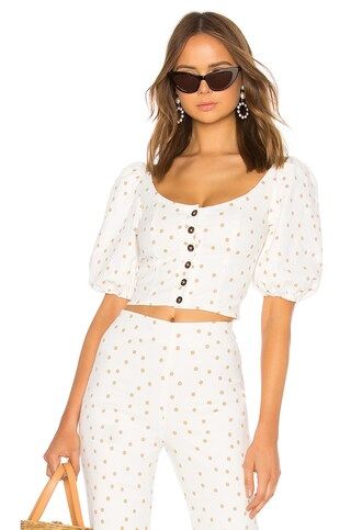 Polka Dot Button Up Top | Revolve Clothing (Global)