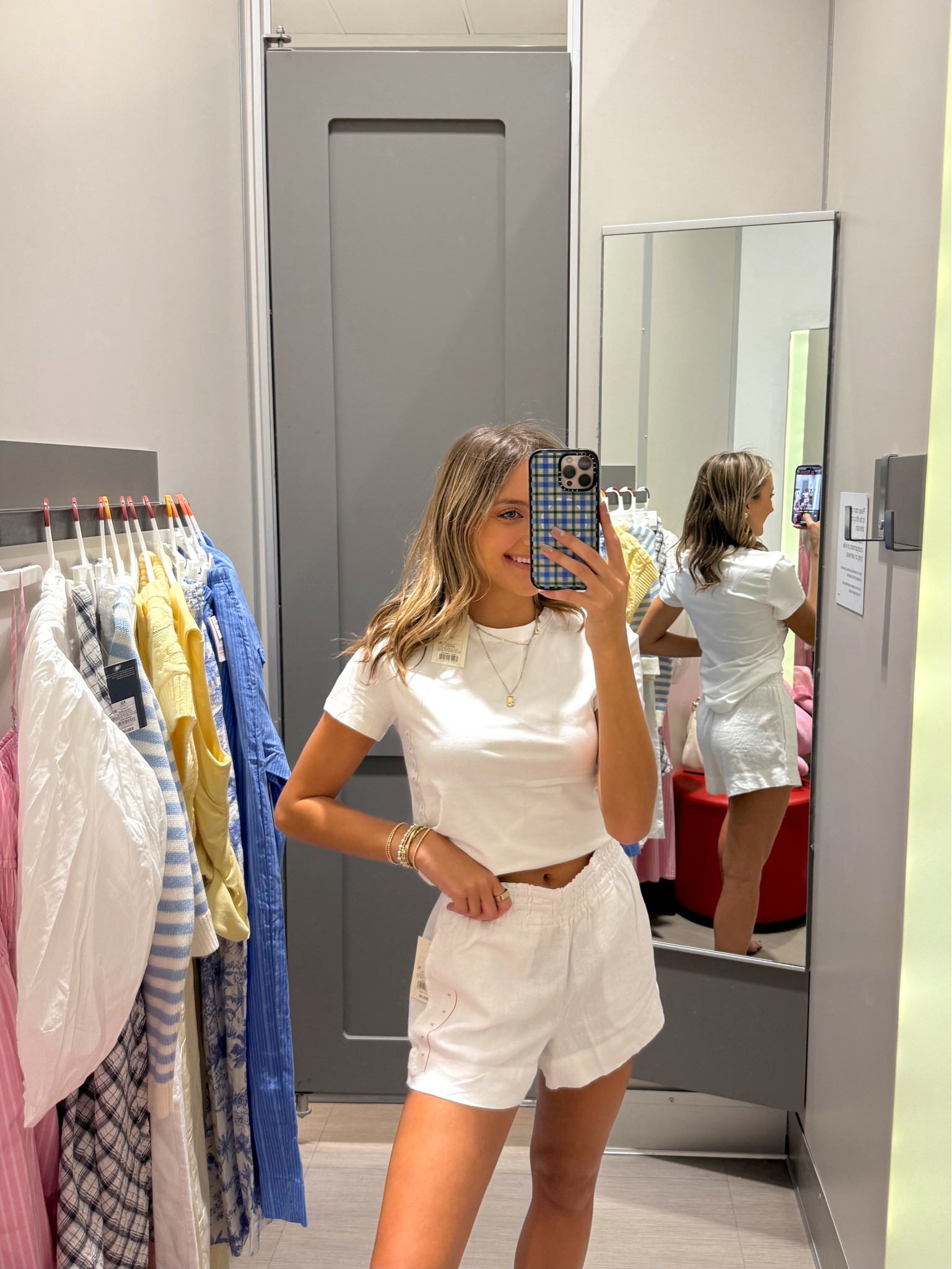 spring outfit ideas from targets new arrivals 💛 wearing an XS in these linen shorts 