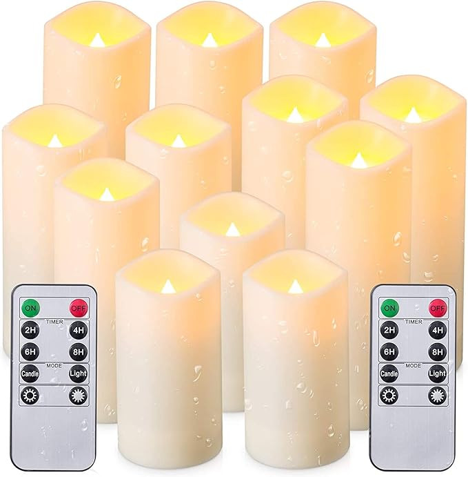 Flameless Candles, Led Candles Set of 12(D 2.1" X H 4" 5" 6" 7") Resin Candles with Remote Timer ... | Amazon (CA)