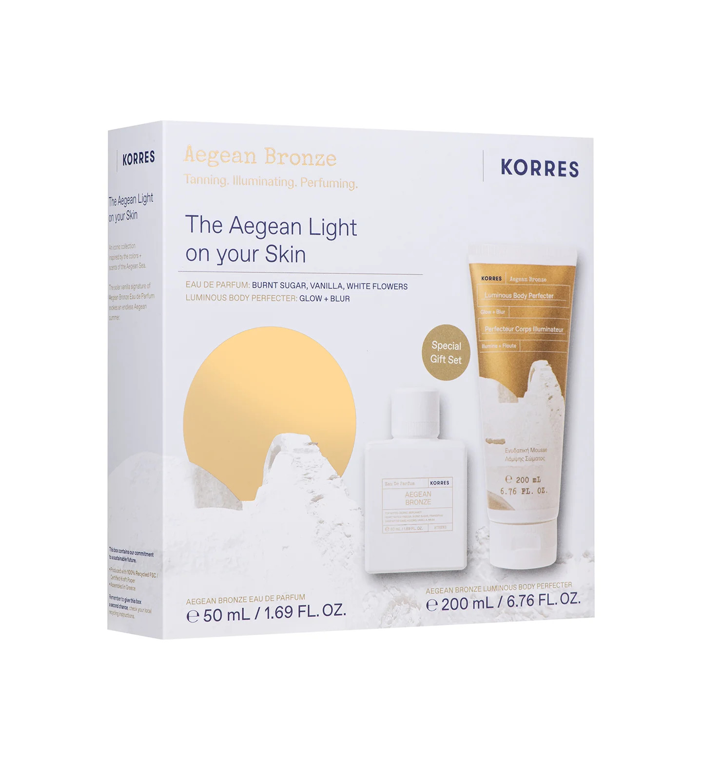 Aegean Bronze Eau de Parfum + Luminous Body Perfecter ($101 Value) | KORRES