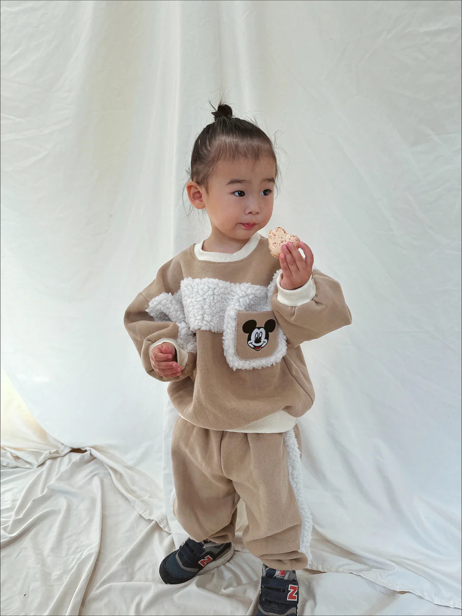 Happy Place Sherpa Crewneck + Sweatpants Sand | Sun Peony Coconut