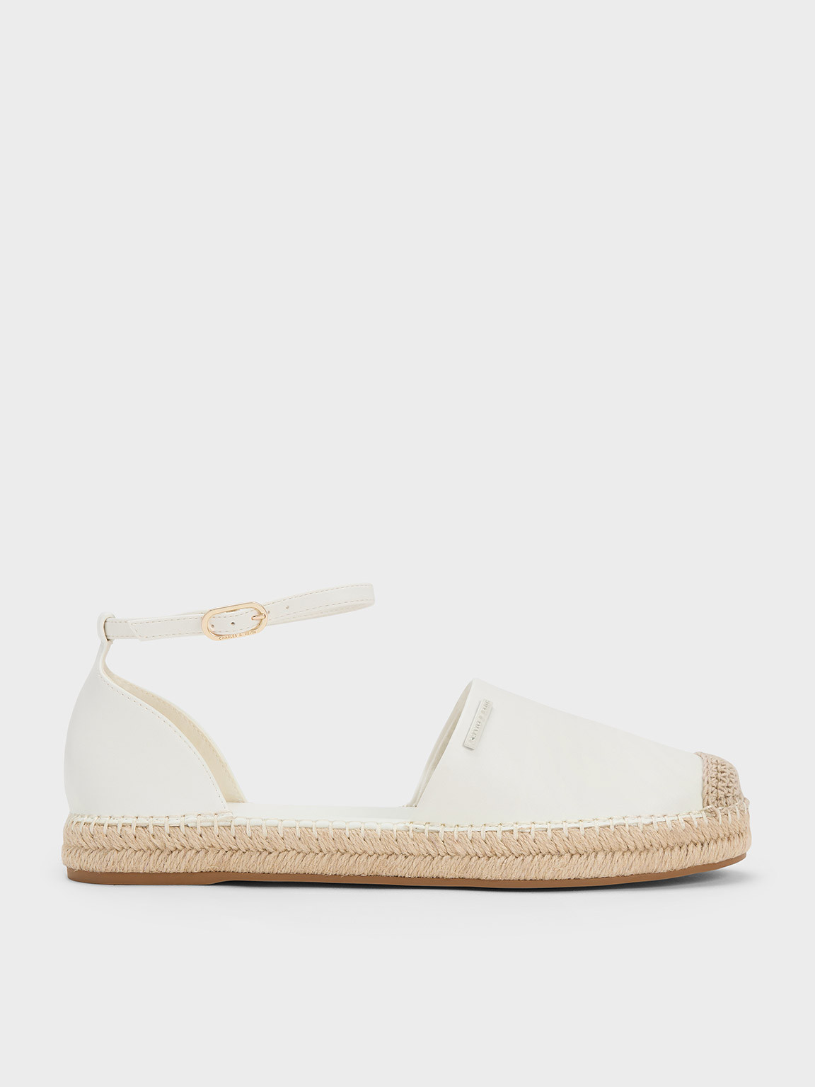 Chalk Ankle-Strap Espadrille Flats | CHARLES & KEITH | Charles & Keith EU