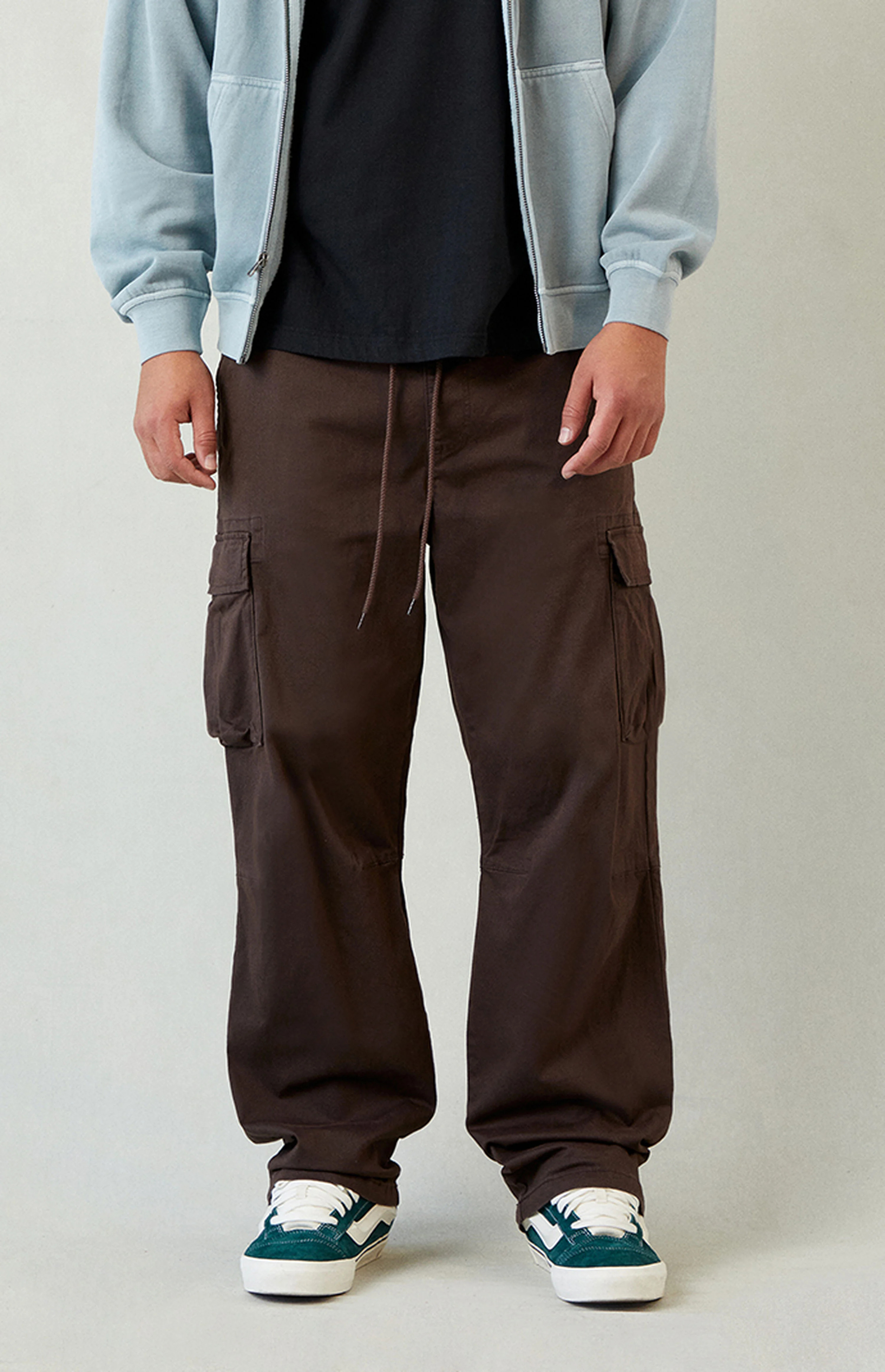 Pacsun Stretch Brody Brown Cotton Cargo Baggy Pants | PacSun