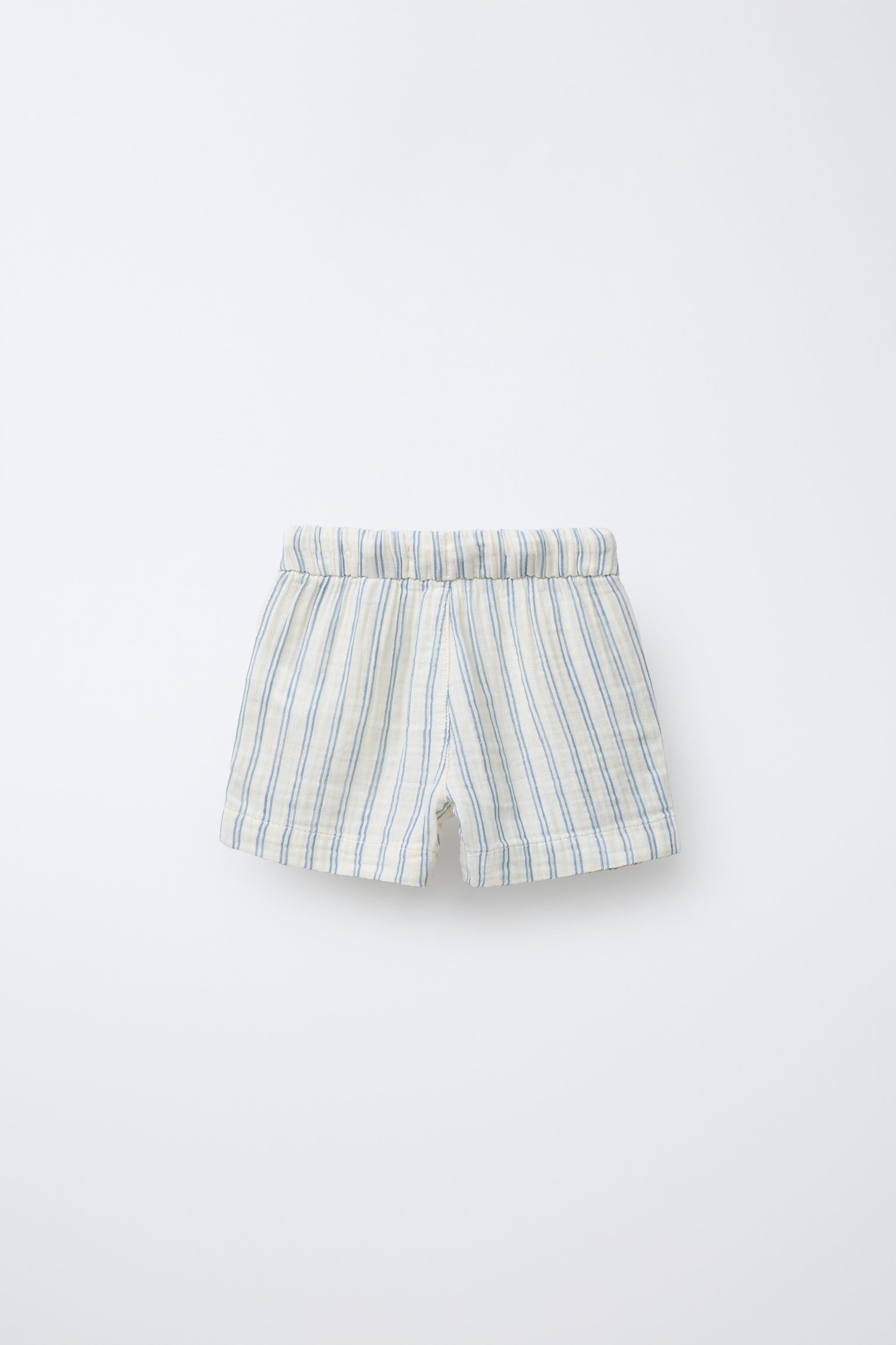 TEXTURED STRIPED SHORTS | Zara US