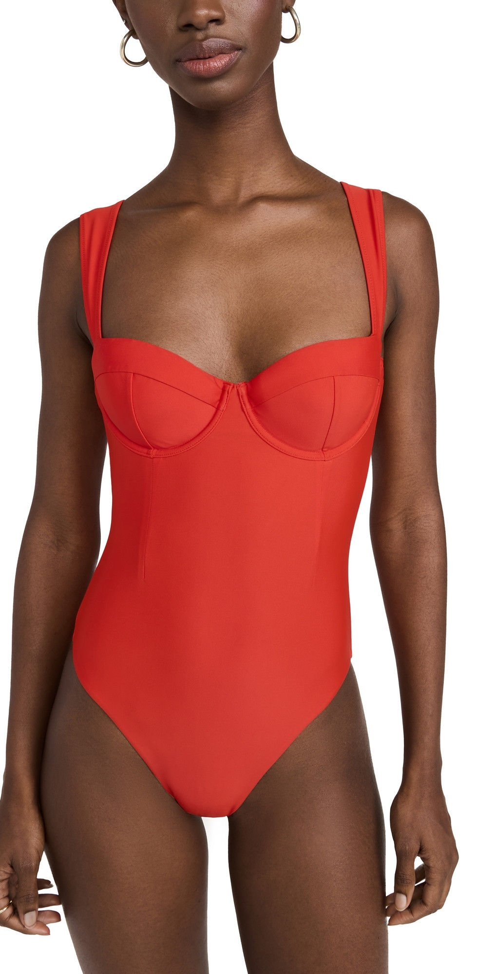 SIMKHAI Kyle Bustier One Piece Fiery Red XS | Shopbop