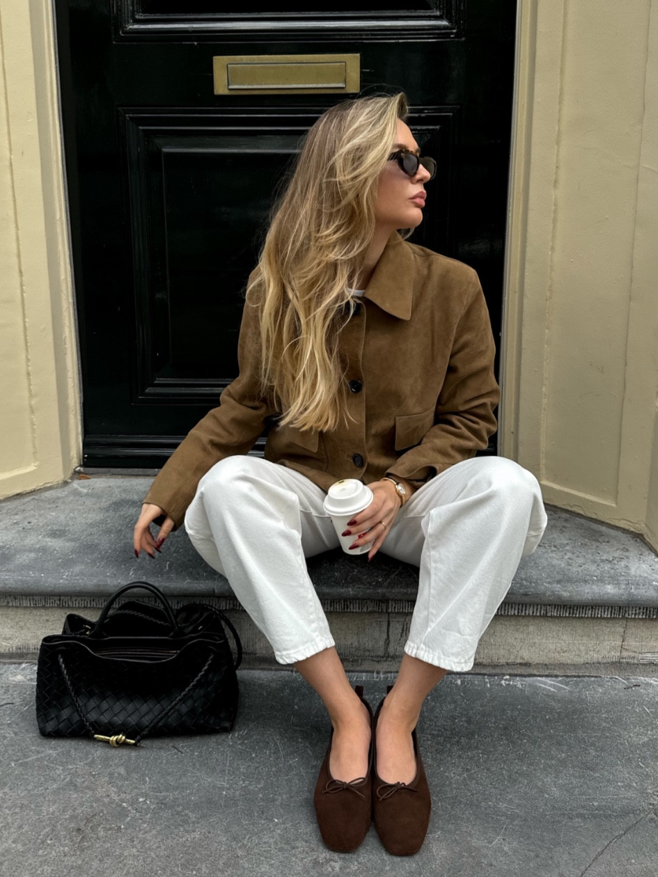 suede jacket and white denim fall outfit 

#FashionMonth #LTKautumn #LTKeurope