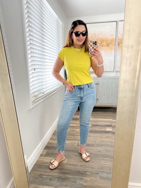 Tee: Medium
Jeans: 6
Sandals: Size up half

With Summer approaching, now is a good time to think about getting some new prescription (or non-prescription) sunglasses! #WalmartPartner I got this pair from @walmart #WalmartVision and love the shape of them! Right now, when you get one pair of prescription sunglasses, you can get a second pair of prescription sunglasses for 35% off! Professional eye exam not included. Valid prescription required.