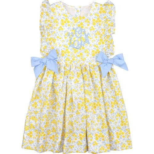 Yellow Floral Bow Dress | Cecil and Lou