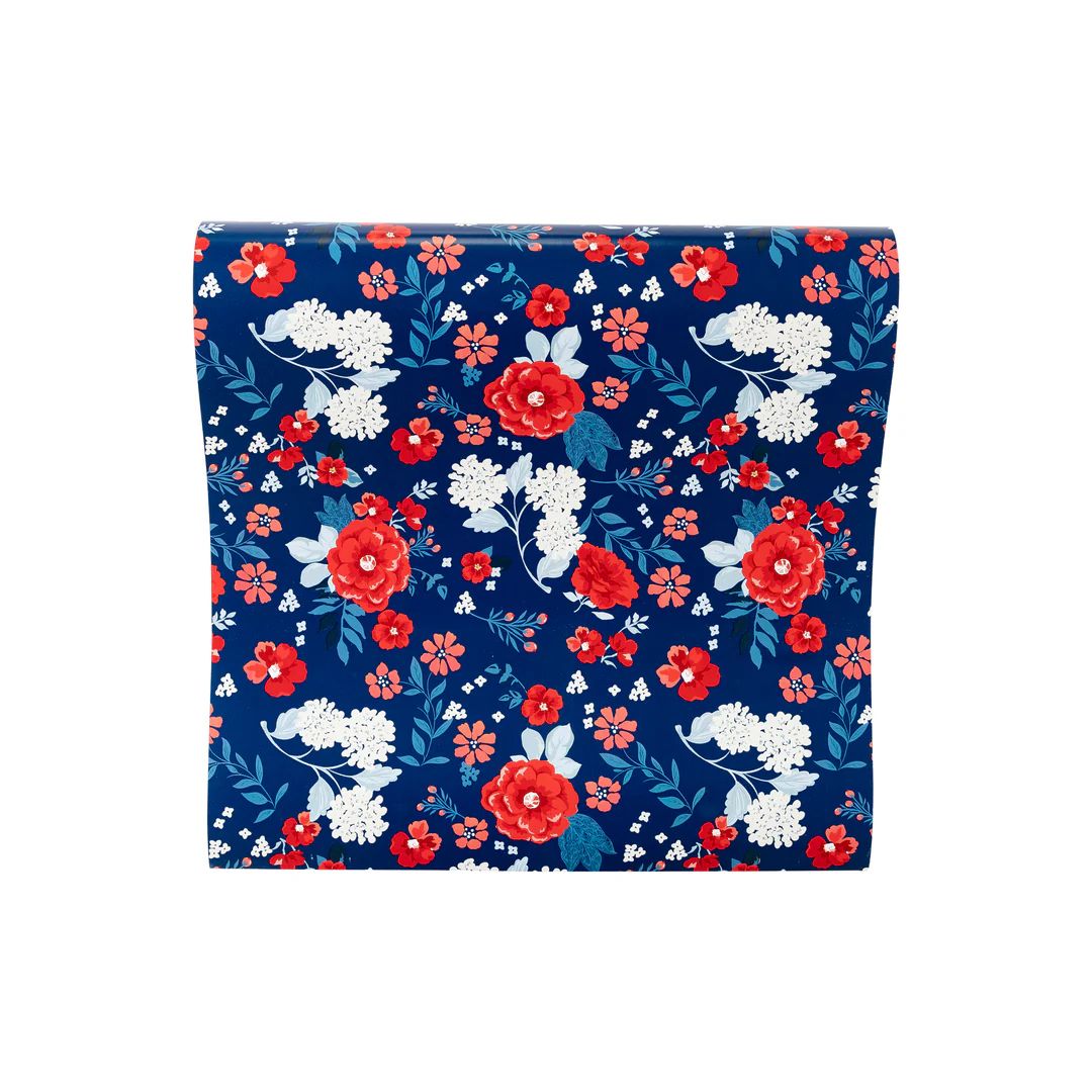 Blue Floral Paper Table Runner | My Mind's Eye