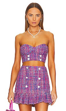 ASSIGNMENT Marseille Bustier Top in Pink Berry Tweed from Revolve.com | Revolve Clothing (Global)