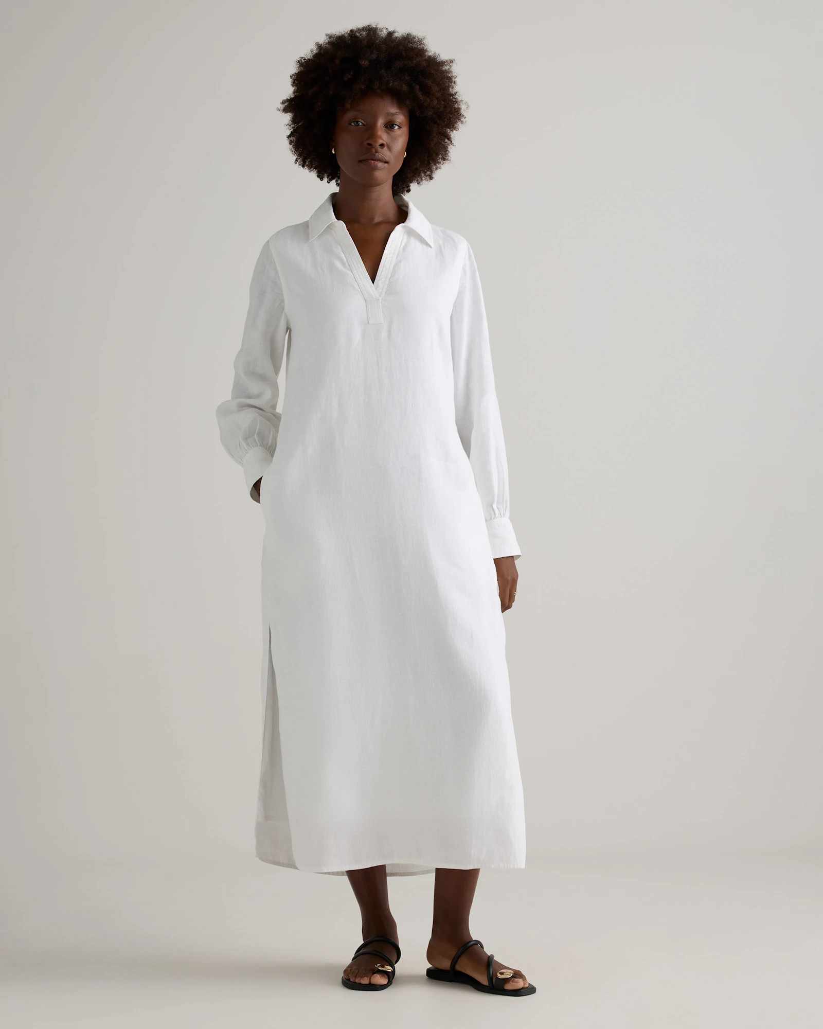 100% European Linen Popover Maxi Dress | Quince