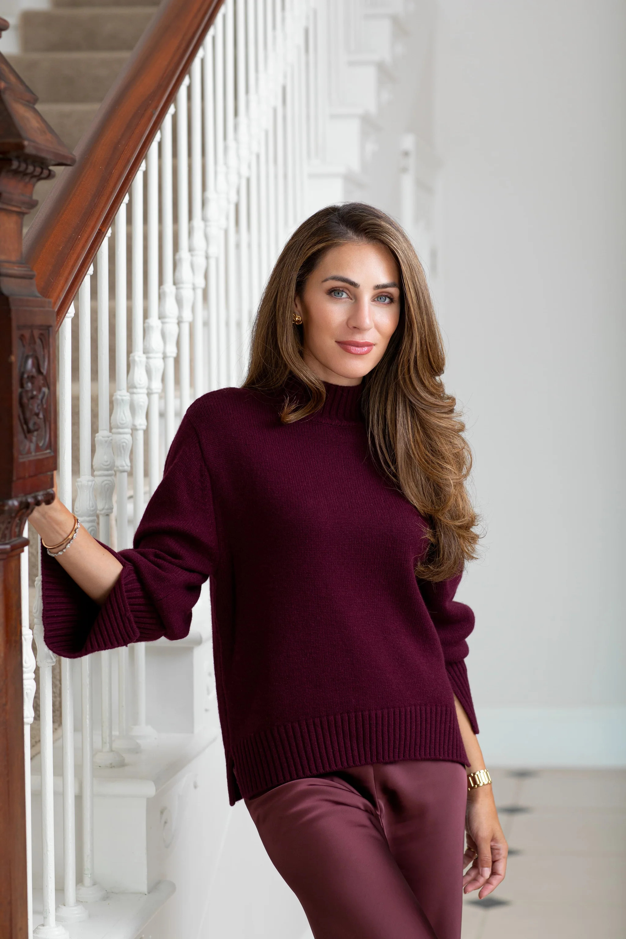 The Maire | Polo Knit Sweater Plum | Sinead Keary