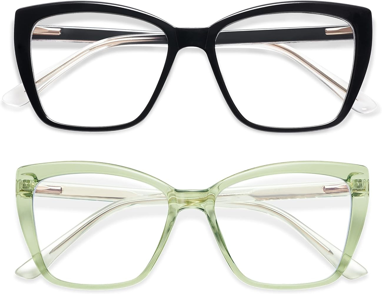 AMOMOMA Trendy TR90 Oversized Blue Light Reading Glasses Women,Stylish Square Cat Eye Glasses AM6... | Amazon (US)