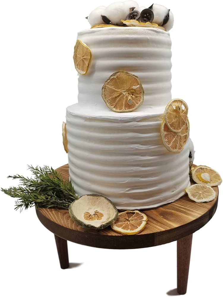 SOYOKAZE Round Display Wood Riser， 11 inch Chic Pedestal Tray Decor，Wood Pedestal Stand or Ca... | Amazon (US)