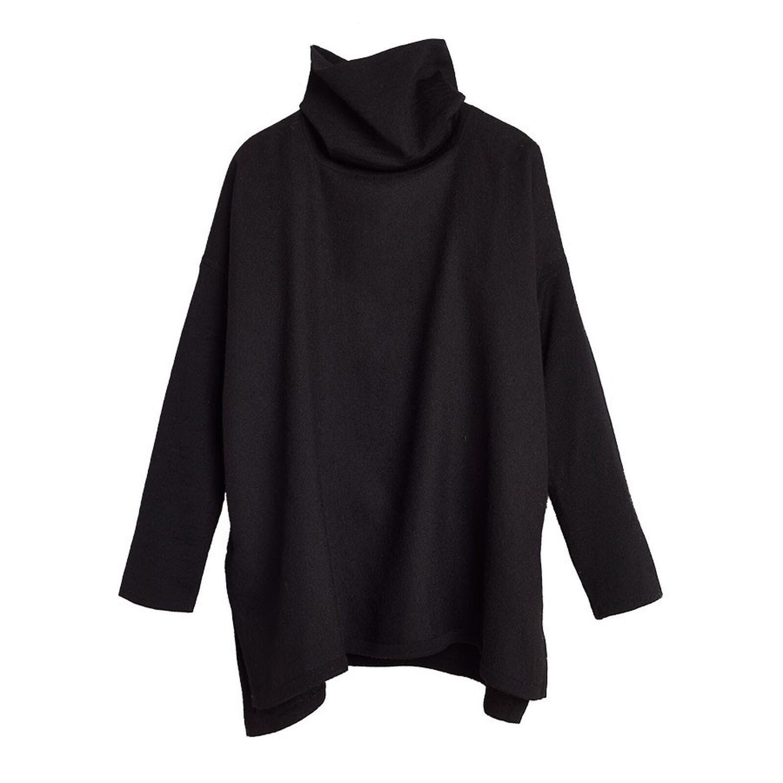 Baby Alpaca Oversized Turtleneck Sweater, Black Turtleneck, Poncho Sweater, Fall Outfits Women | Cuyana