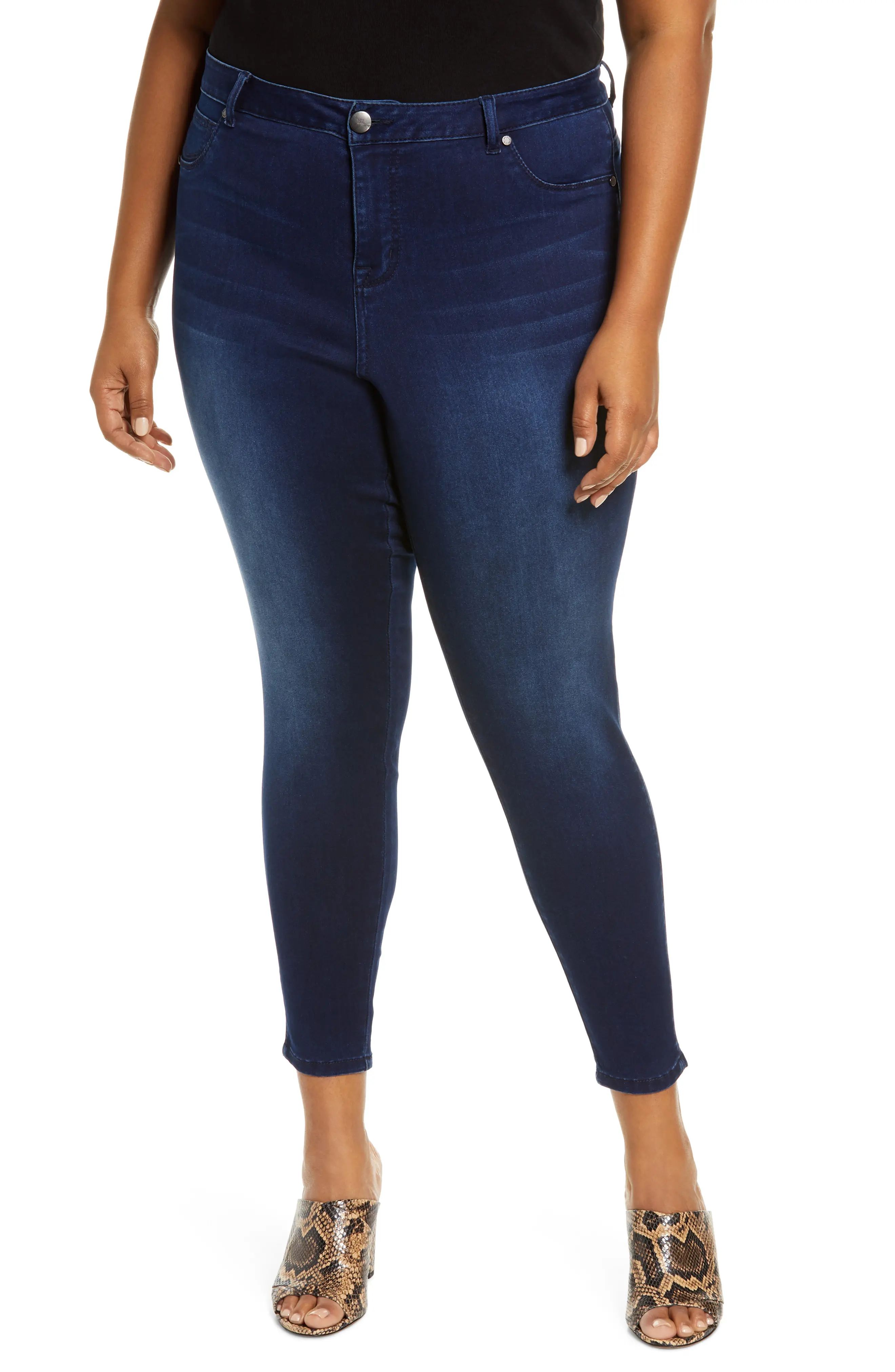 Plus Size Women's 1822 Denim Butter High Waist Ankle Skinny Jeans, Size 22W - Blue | Nordstrom