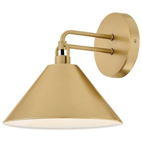 Lark Milo Interior Small Single Light Sconce 9.25" Lacquered Brass | Lamps Plus