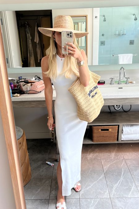 The most perfect and flattering white ribbed dress for summer 