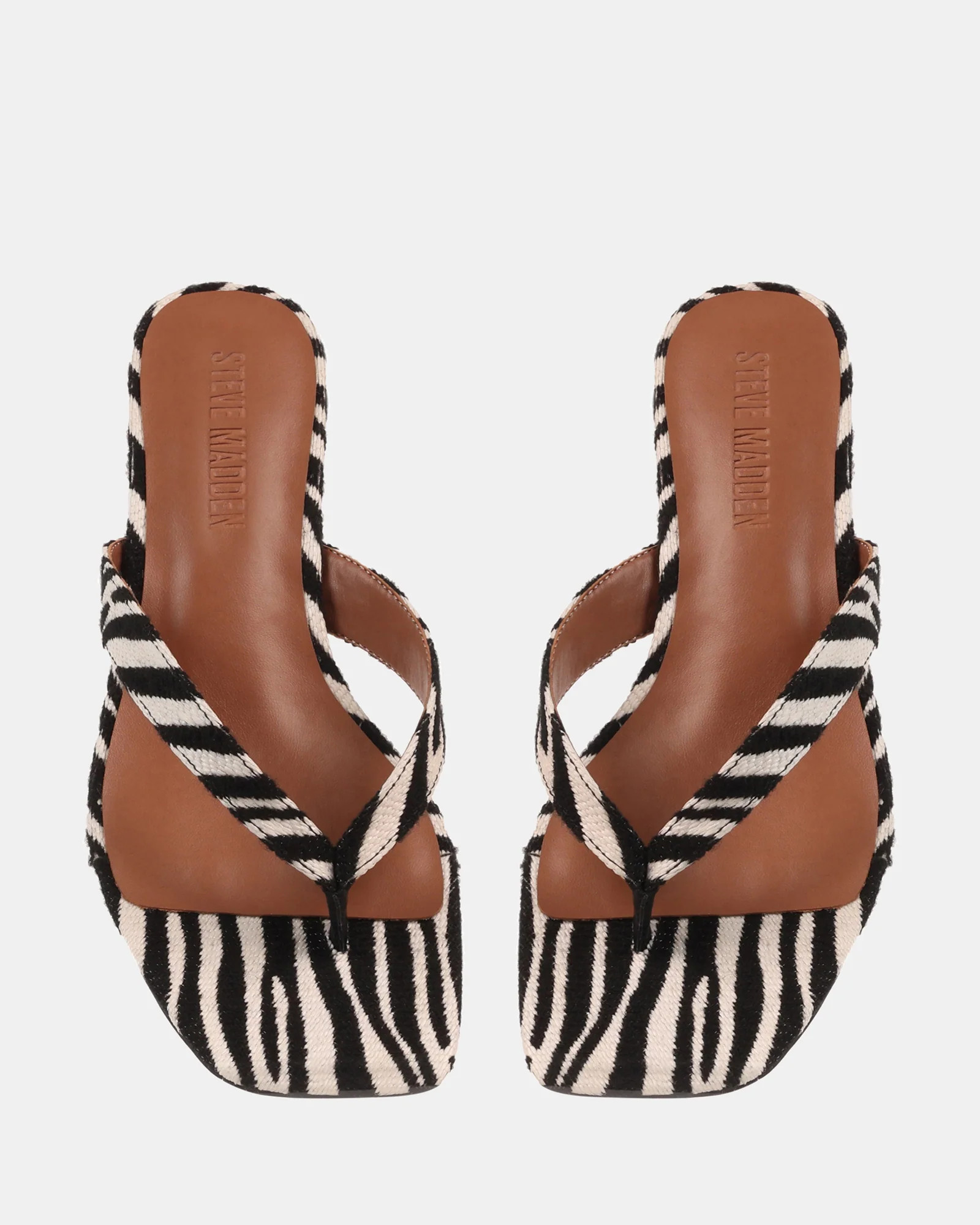 TRACIE-Z Zebra Thong Strap Kitten Heels | Women's Designer Heels | Steve Madden (Canada)