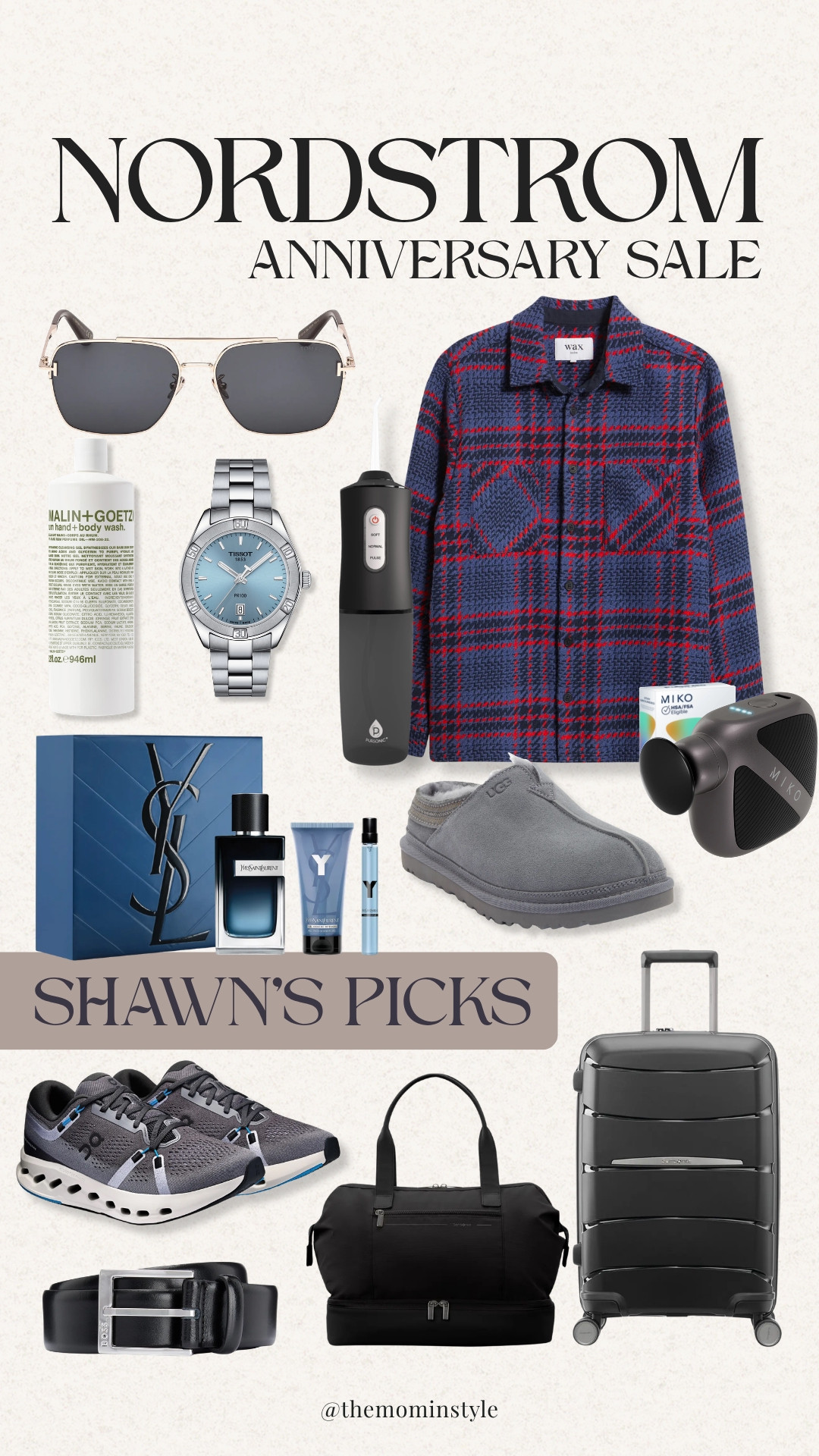 Shawn went through the Nordstrom Anniversary Sale and picked the items he'd actually buy, and honestly, it's a solid lineup. From everyday sneakers and travel essentials to a great watch, comfortable slippers, and a few grooming favorites, these are practical finds that he'll use long after the sale ends.

Nordstrom Anniversary Sale, Men's style, Men's wardrobe essentials, Travel essentials, Men's sneakers, Men's grooming, Cologne, Samsonite luggage, Everyday accessories, Gift ideas for him, Men's sale finds, TheMomInStyle 

 #LTKootd #LTKSaleAlert #LTKMens