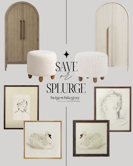 Save or splurge. Get the designer look for less!! From the arched cabinet, to the seam art and bust art. The target version will be available to ship on June 16

#LTKHome #LTKFindsUnder100 #LTKStyleTip