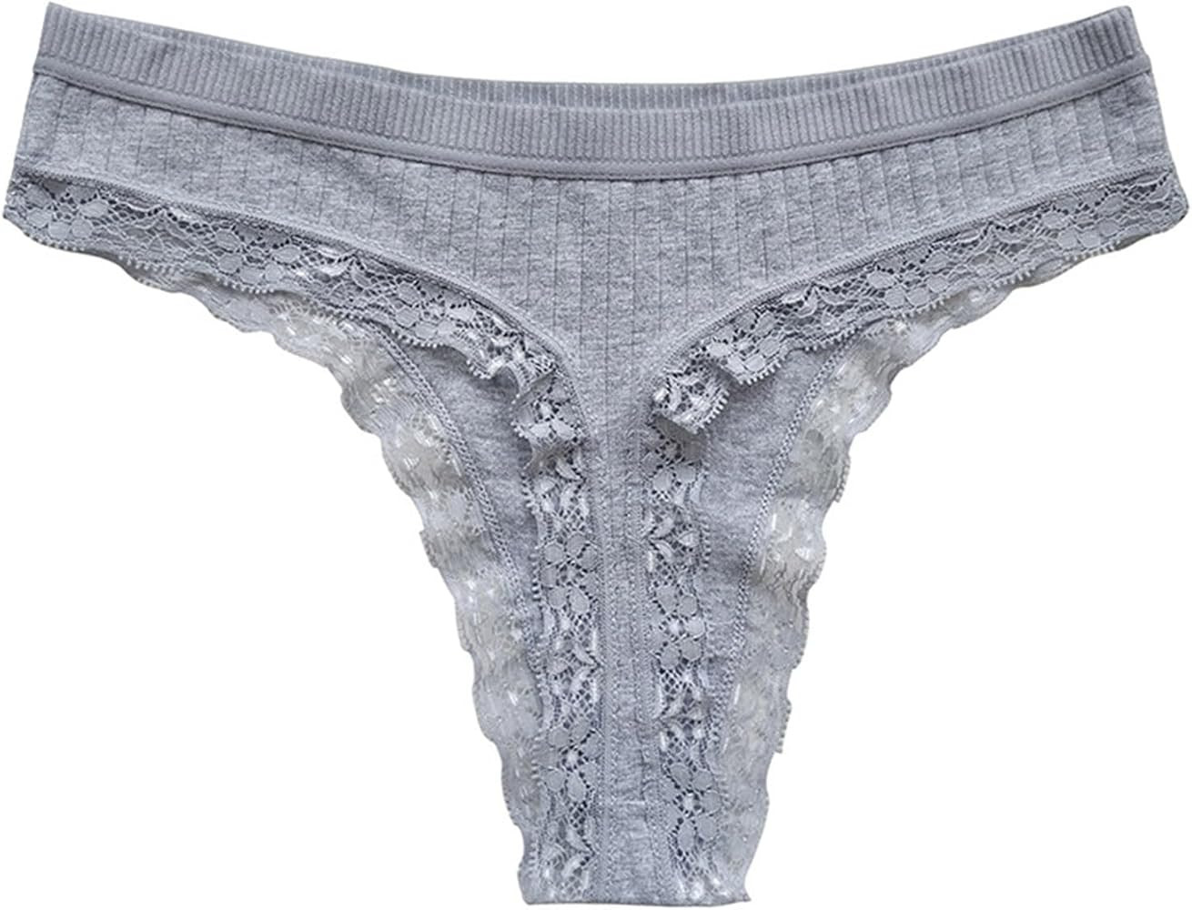 Sexy Cotton Thong for Women Stretchy Lace T Back Seamless Underwear No Show Soft Comfortable Ligh... | Amazon (US)