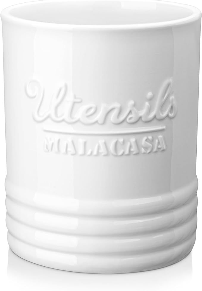 MALACASA Kitchen Utensil Holder, 7.2'' Large Cooking Utensil Holder for Kitchen Counter, Ceramic ... | Amazon (US)