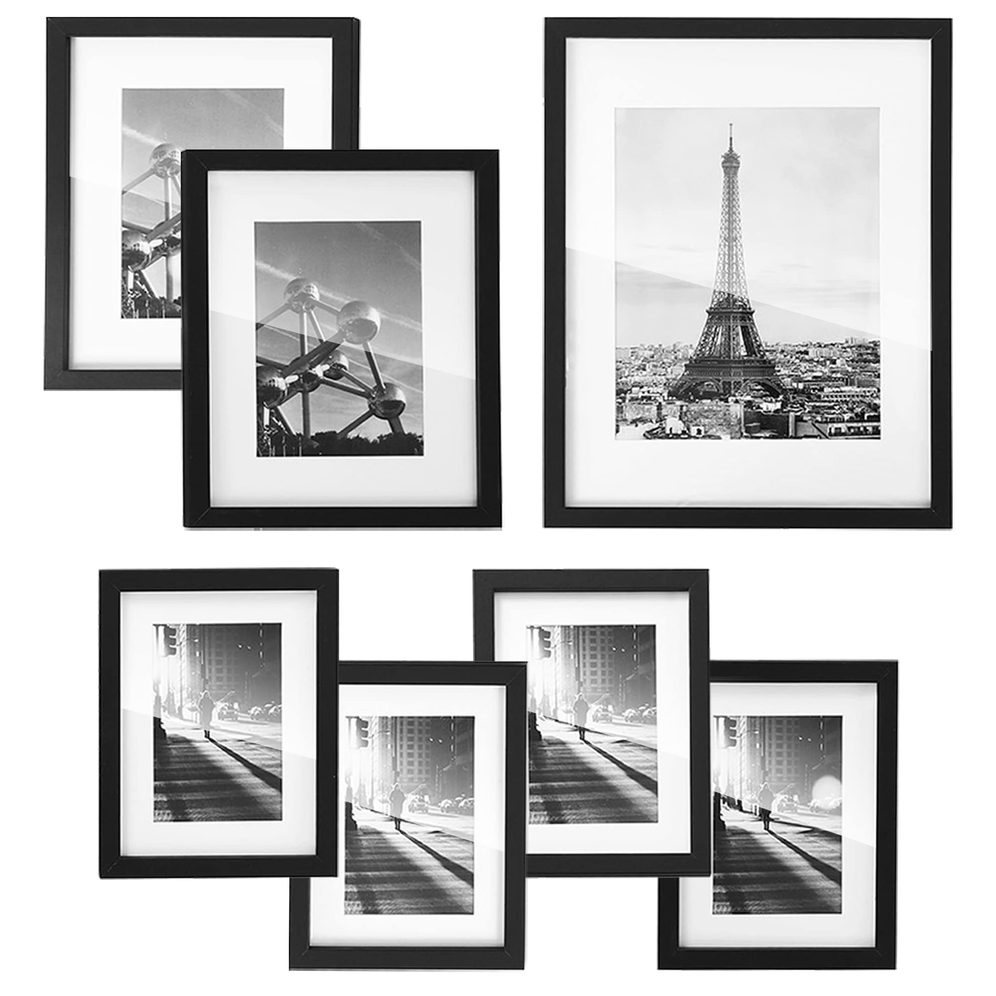 SONGMICS Collage Picture Frames, Set of 7 Photo Frames, Collage Frames, Clear Glass Front, Ink Bl... | Amazon (CA)