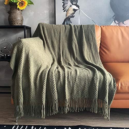 LOMAO Knitted Throw Blanket with Tassels Bubble Textured Lightweight Throws for Couch Cover Home Dec | Amazon (US)