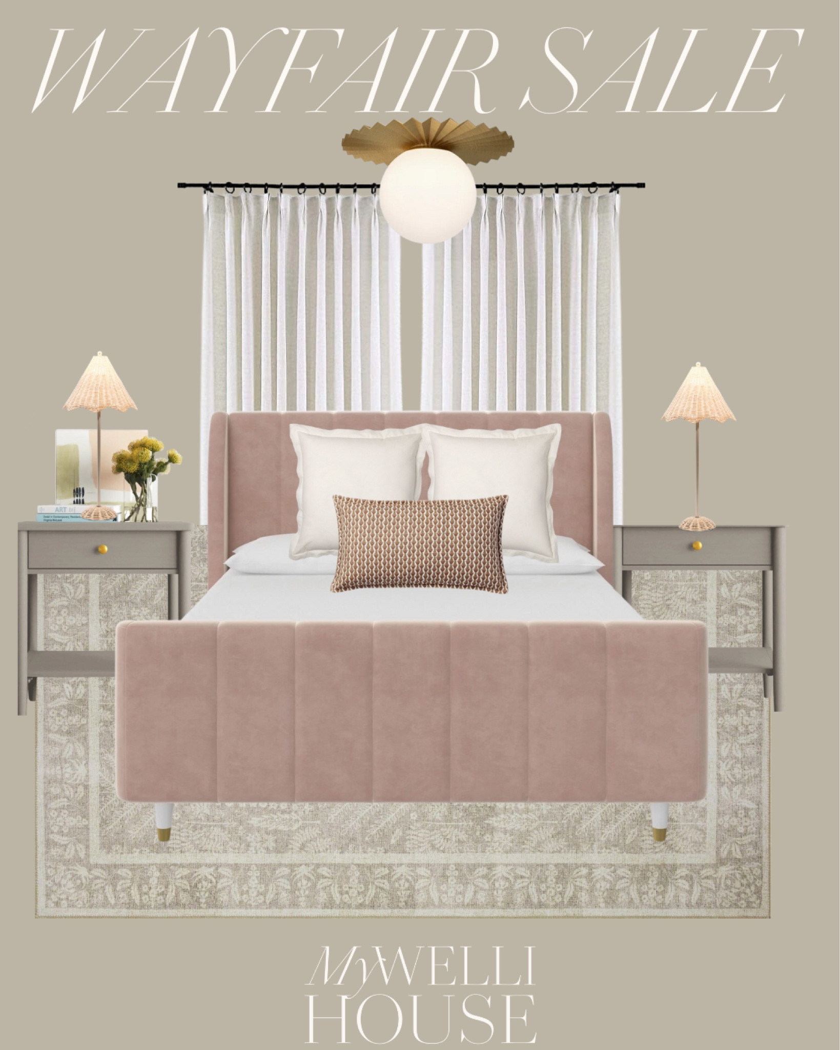 Girls bedroom: pink velvet bedframe perfect for your girls bedroom. Add brass light fixture to elevate the look! #girlsbedroom #bedroomdesign #pinkbedroom #bedroomdecor #wayfairfinds

#LTKsalealert #LTKhome #LTKFind