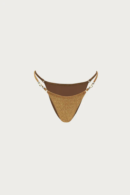 Shell Bikini Bottom (Mocha Shimmer Lurex) | SAME