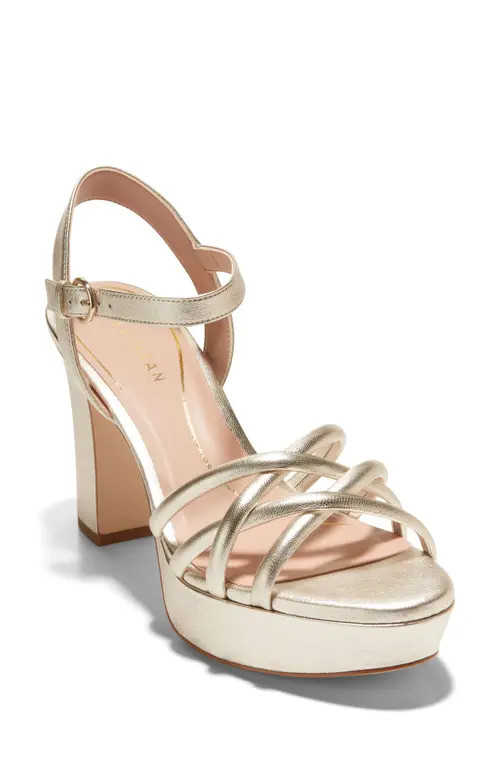 Cole Haan Grove Platform Sandal in Gold Leather at Nordstrom, Size 7.5 | Nordstrom