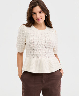 On 34th Women's Ruffle-Hem Sweater Top, Macy's Exclusive - Macy's | Macy's