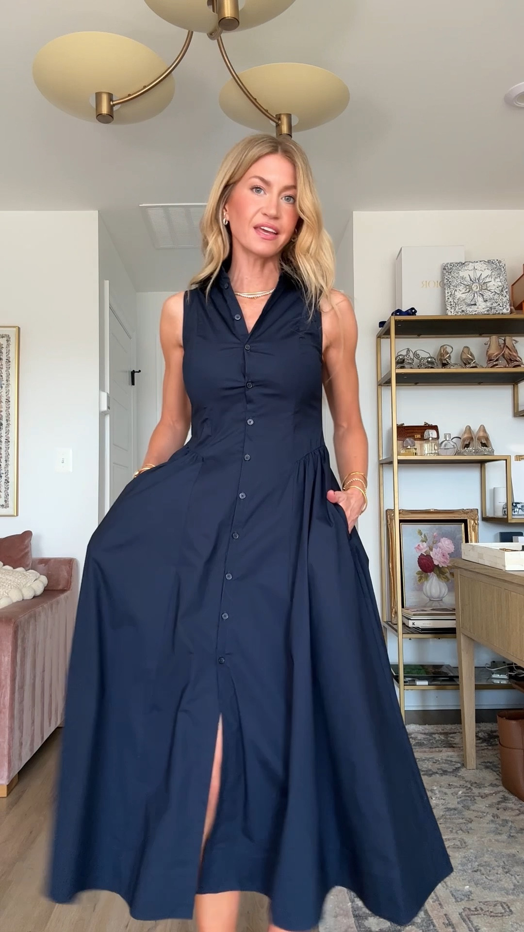 The classiest navy poplin dress- the cut is so good! Runs TTS but smaller in the bust. I’m wearing a 2 but wish I sized up to a 4 - if you are a size C cup or larger I’d go up one size. 

Shoes: TTS 

#LTKgrwm #LTKootd #LTKSeasonal