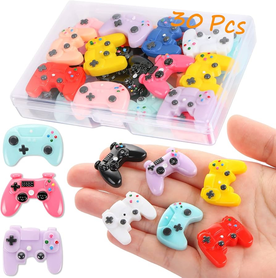 30 Pcs Video Game Controller Decor for Crafts, Flatback Resin Beads Video Game Controller Beads M... | Amazon (US)
