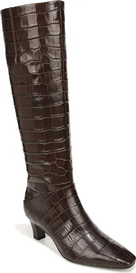 SARTO by Franco Sarto Andria Croc Embossed Knee High Boot (Women) | Nordstrom | Nordstrom