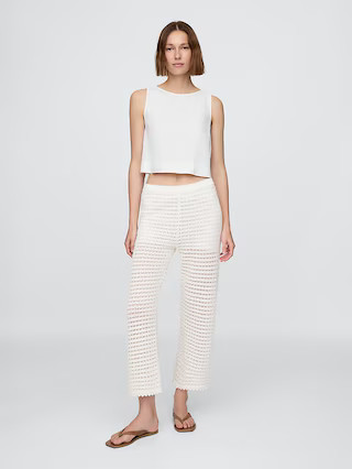 100% Cotton Crochet Ankle Pants | Gap (US)