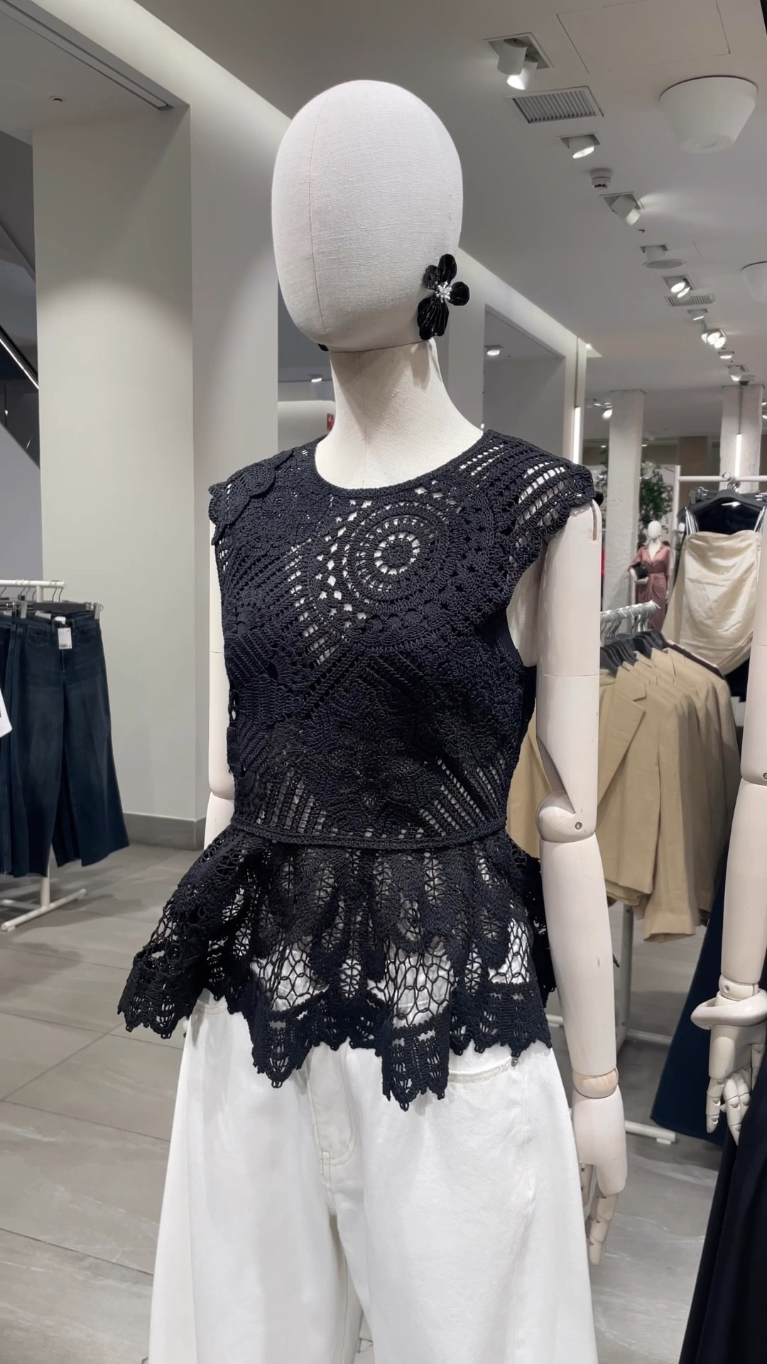 Black crochet top 🖤

Tags: Spring summer outfits 2026, capsule wardrobe, high street, crochet top, crochet cardigan, crochet jacket, H&M new in, embroidery, embroidered top, peplum top.

#LTKstyletip #LTKspring #LTKsummer