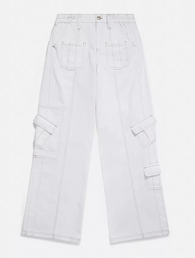 BDG White Denim Y2K Cargo Jeans | Urban Outfitters (EU)