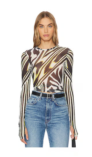 Kaylee Top in Zebra Lime | Revolve Clothing (Global)