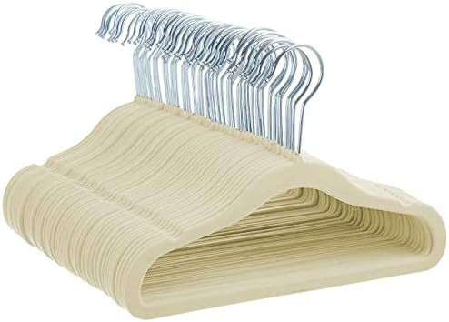 Amazon.com: Amazon Basics Kids Velvet, Non-Slip Clothes Hangers, Gray - Pack of 50 : Home & Kitch... | Amazon (US)