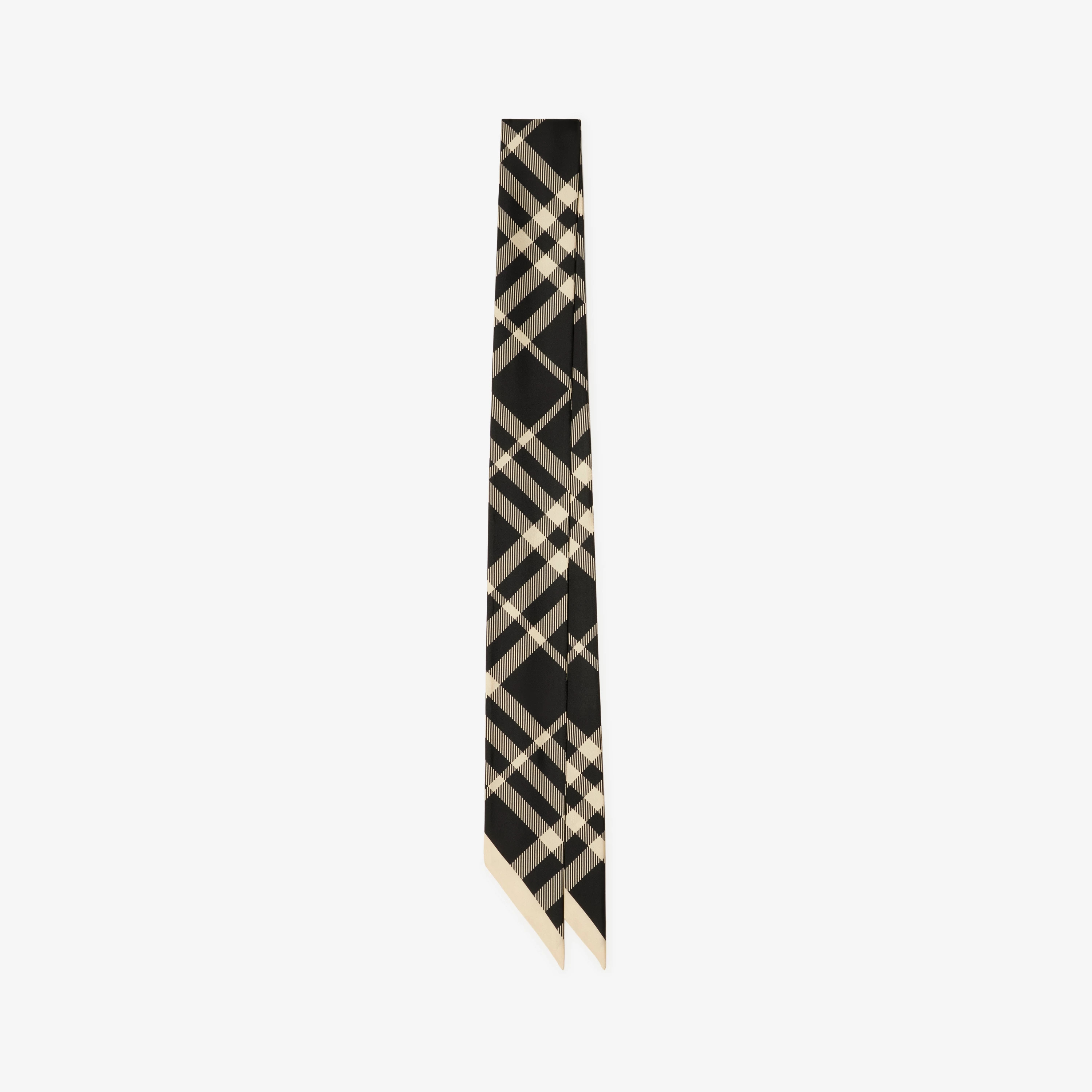Skinny Check Silk Scarf in Black/calico | Burberry® Official | Burberry (UK)