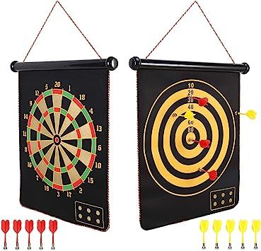 Mixi Magnetic Dart Board for Kids, Outdoor Toys Kids Games Double Sided Dart Board Games Set for ... | Amazon (US)