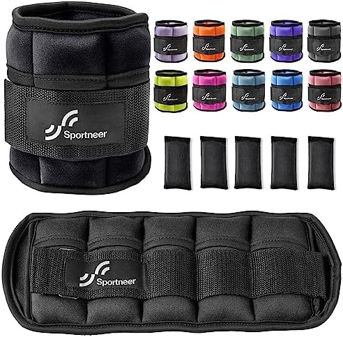 Sportneer Adjustable Ankle Weights Set - 1 Pair (2-10 lbs) Removable Sandbags for Women & Men, Co... | Amazon (US)